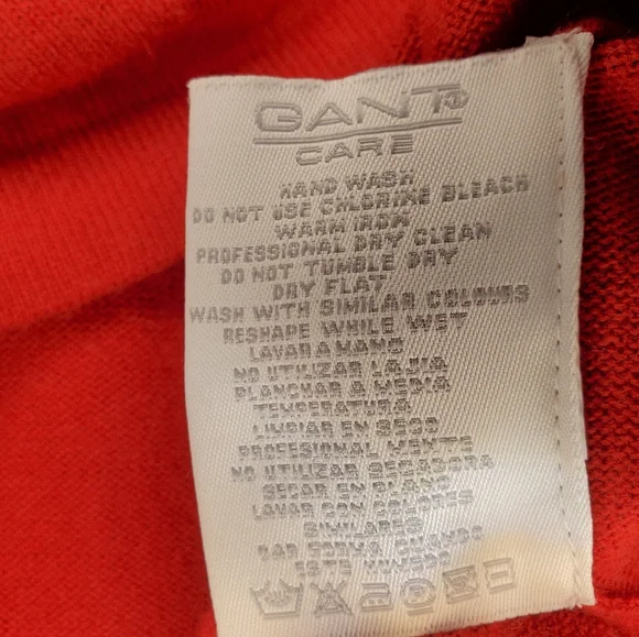 GANT | Men's apple-red long-sleeve cashmere-blend sweater. Size XL. - Picture 5 of 5